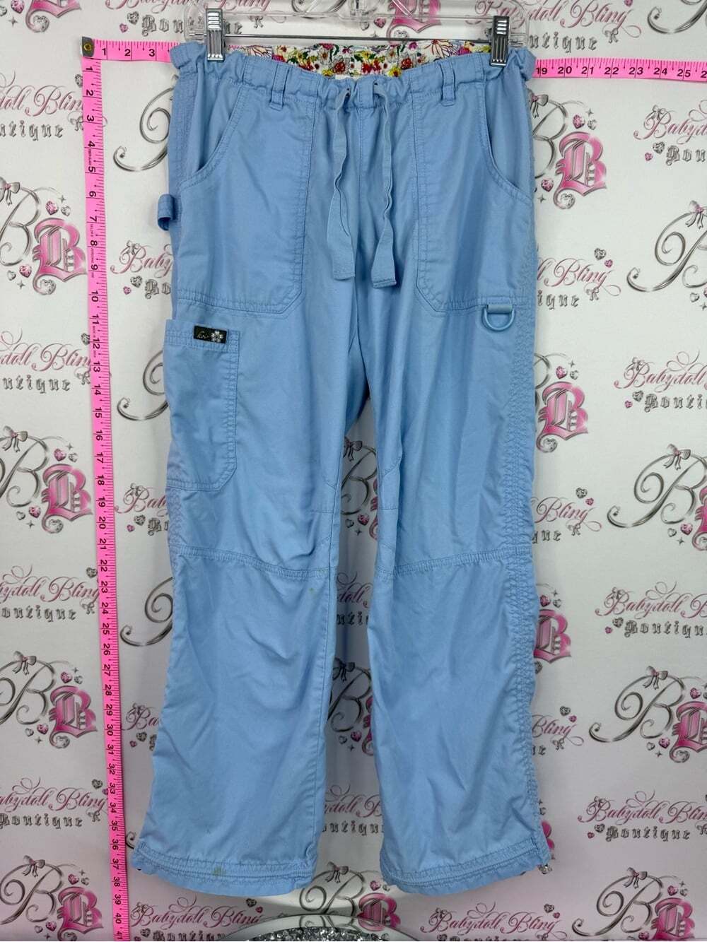 koi scrubs cargo pants Light Blue Drawstring Cargo Scrub Pants petite